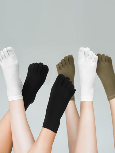 Image of Bencailor 6 /12 /32Pairs Women Toe Socks Five Toe Cotton Socks Ankle Sock with Toes Separated for Women Men Athletic Running
