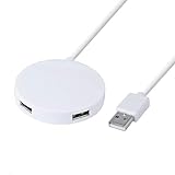 DTech 4-Port USB 2.0 Hub with 2.4A Fast Charging High Speed Data Transfer (1 Feet, White)