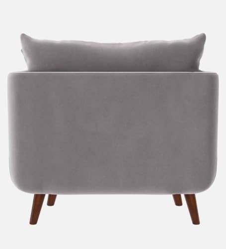 Image of Rejol Velvet 1-Seater Sofa Luxurious Comfort for Living Rooms and Offices (Grey, Armchair)