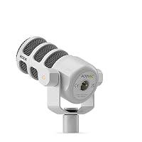 RØDE PodMic Rundfunkqualität Dynamisches Mikrofon mit integrierter Schwenkhalterung für Podcasting, Streaming, Gaming und Sprachaufnahme (Weiß) – Ansicht 3