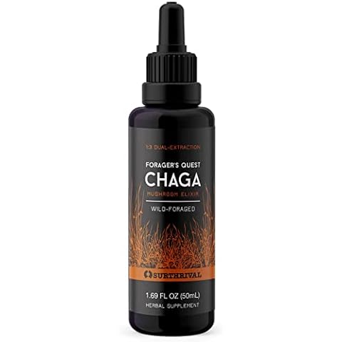 Surthrival: Chaga Mushroom Extract Forager's Quest, 50 mL, Featuring Nature’s Immune-Boosting, Anti-Viral, Anti-Fungal Medicinal Mushroom Cover