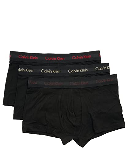 Calvin Klein Herren 3er Pack Boxershorts Low Rise Trunks Unterwäsche, Schwarz (B-Pwr Plm/Fusc Bry/Element Htr Lg), S