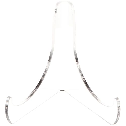 Plymor Small Clear Acrylic 60-Degree Angle Easel With Deep Support Ledges, 3" H x 3.125" W x 2.5" D