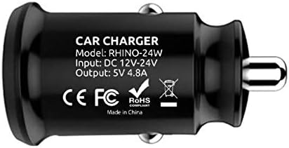 Car Charger 4.8A 24W Compact Dual USB 2 Port Flush Fit for iPhone 11 Pro Max XR XS X 8 7 6S 6 Plus SE 5S 5C Samsung Galaxy S10 S9 S8 S7 S6 Note 10 9 8 LG G7 G6 G5 HTC Google Pixel Xperia Black