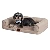 Hollypet Orthopedic Dog Bed for Medium Dogs Supportive Foam Dog Pet Couch with Removable Washable Cover and Non Slip Bottom Waterproof Lining Dog Sofa Bed Khaki M 28 225 75