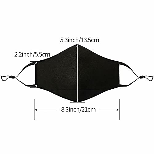 NBDIB Adult Adjustable Face Protection with Filter Pocket and Nose Wire Black Breathable Cloth Mask with 10Pcs Filters - Image 3