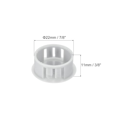 Image of MECCANIXITY 64PCS 22mm(7 /8 inch) Light Gray Plastic Hole Plugs, Flush Type Panel Hole Plugs Insert End Caps for Locking Hole Tubes Furniture Cabinet