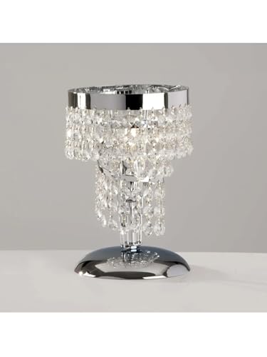 Lumetto, lampada da comodino, abat jour design moderno di lusso cromato in cristallo 1 luce luxury design swarovsky per salotto, camera da letto, soggiorno, cameretta, lgt 231