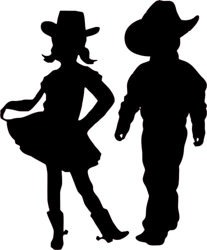 Nostalgia Decals Vinilo Silueta Niños Vaqueros 3ft x 30"