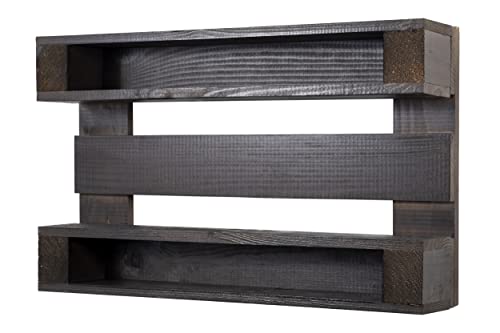 ESTANTERIA DE Pared Vintage-Rustico DE PALETS con 4 BALDAS (Ebano)