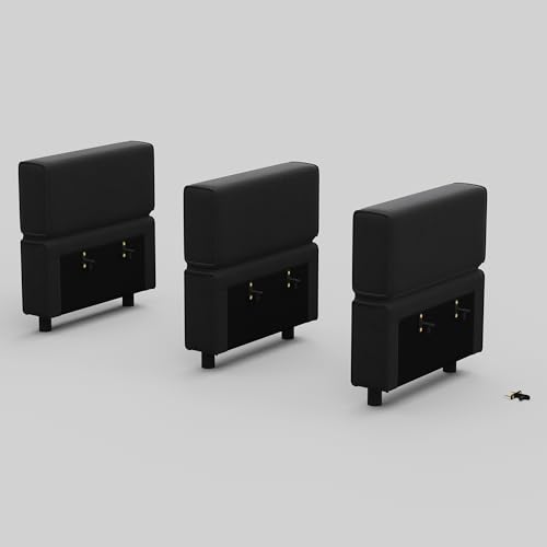 Belffin Modular Sectional Sofa Armrest Backrest Module for Sectional Couch Side Part Armrest/Backrest (Set of 3) Velvet Black 3 Armrest/Backrest Modul