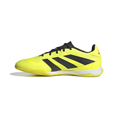 adidas Tênis unissex 24 League Low Indoor, Team Solar Amarelo/Preto/Vermelho Solar, 14 Women/13 Men