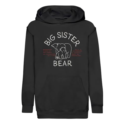 Sweat à capuche enfant en polaire premium avec motif ours grande soeur