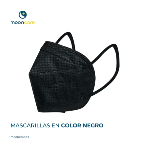 Miniatura 5 de Mooncare Mascarillas Ffp2 Certificada Homologada Ce, Pack 100 50 Unidades, Talla Para Adulto, 5 Capas, Eficacia Filtración 94 Negra