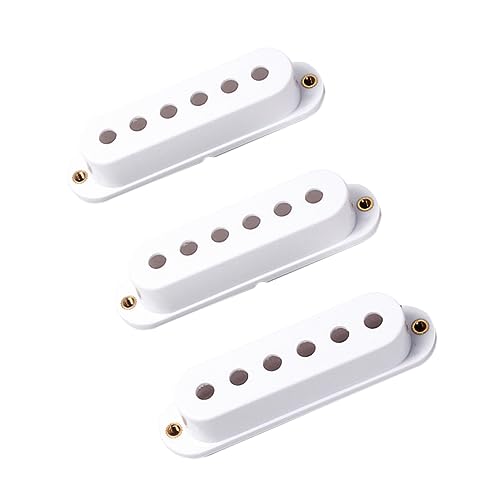 LIFKOME 3個白色シングルコイルギター拾音器カバー 電気ギター交換パーツ