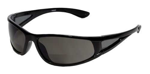 Image of Calabria PC7331BF-AP Polarized BiFocal Reading Sunglasses Men Women - Wrap Around Sports Frame | UV Protection Polarized Lens