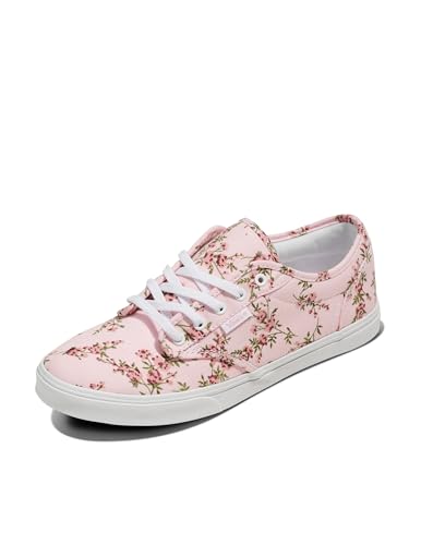 Vans Women's Atwood Shoe - Low-Top Fashion Sneakers for Work & Everyday Wear. Sweet Floral Coral Blush. 8