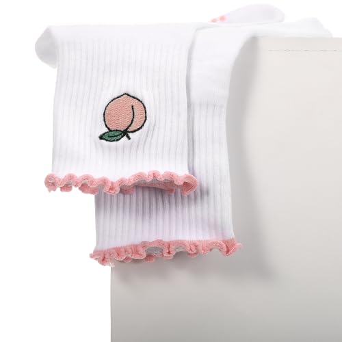 Image of Jeyiour Summer Cute Pilates Socks Women Bow Nonslip Ruffle Yoga Socks with Grip Barre Pilates Gift for Work Dance Fitness