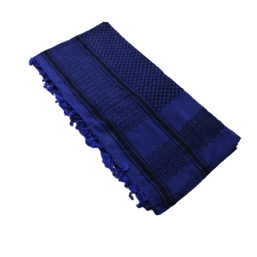 Scarf Palestine Palestinian Kufiya Hight Quality Arab Keffiyeh Scarf 47''*47'' Shemagh Cotton (Royal Blue) #TOP2