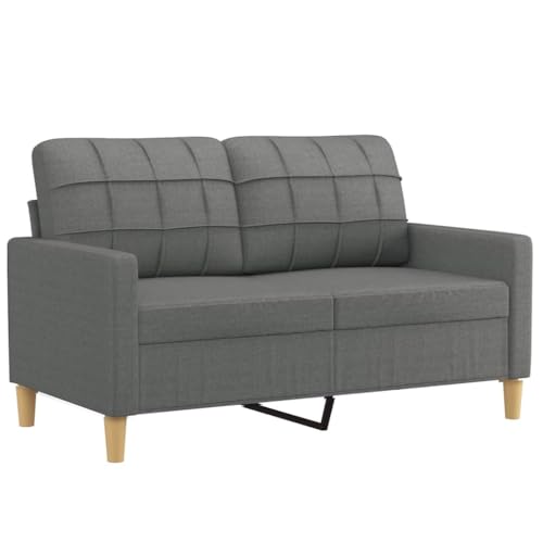 vidaXL Sofá de 2 plazas de Tela Gris Oscuro 120 cm, sofá, sofá tapizado, sofá de 2 Personas, sofás, sofá de salón, sofá de Dos Personas, sofá de Tela