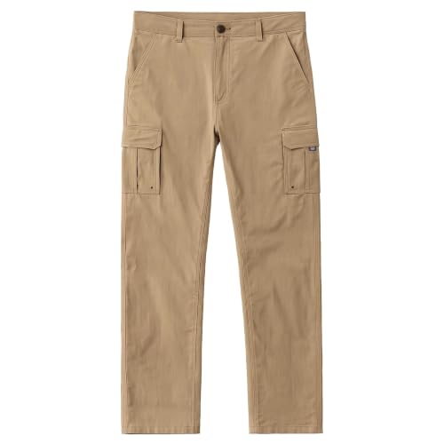 Field & Stream Calça cargo masculina Downstream, Caqui, 34W / 32L