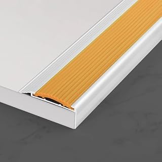 Waterproof Aluminum Alloy Stair Nose Molding, Rustproof Edge Trim for Stairs, Easy Install with Screws or Nail-Free Adhesive, Gray, 1m Length for Durable Protection