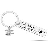 Heigebi Helicopter Pilot Keychain Gift for Women Men Dad Son Brother Boyfriend Husband Grandpa Traveling Keychain Flight Attendant Travel Gifts Pilot Christmas Birthday Graduation Gift