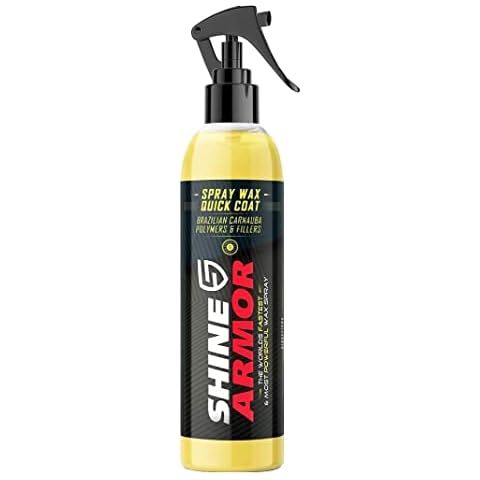 Shine Armor Spray Wax Quick Coat with Carnauba Wax Car Wax - Hydrophobic Car Polish for Waterless Car Wash and Shine - Ceramic Coating Car Wax Polish Sealant and Paint Protection (8oz.) Cover