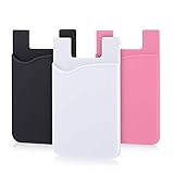 Phone Card Holder, Pofesun Silicone Adhesive Stick-on ID Credit Card Wallet Phone Case Pouch Sleeve...