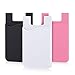 Phone Card Holder, Pofesun Silicone Adhesive Stick-on ID Credit Card Wallet Phone Case Pouch Sleeve Pocket Compatible for iPhone/Android/Samsung Galaxy and Smartphones - 3 Pack(Black, White, Pink)