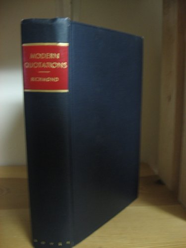 Modern Quotations For Ready Reference B000MMAC0O Book Cover