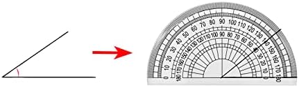3pcs Clear Plastic Protractor 180 Degrees 4 Inches for Angle Measurement Student Math Classroom School Office Teachers