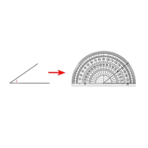 image for BlingKingdom 3pcs Clear Plastic Geometry Protractor 180 Degrees Ruler 