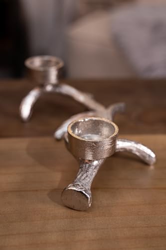 Marco Paul Silver Metal Stag Tea Light Candle Holder Antler Ornament Candelabra Tealight Candle Holders Wedding Christmas Table Centrepiece Mantlepiece Home Decoration Ornaments for Living Rooms - Cosy Home Interiors Marco Paul Silver Metal Stag Tea Light Candle Holder Antler Ornament Candelabra Tealight Candle Holders Wedding Christmas Table Centrepiece Mantlepiece Home Decoration Ornaments for Living Rooms - Image 3