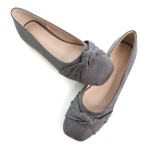 INEELUYI Women Flats Square Toe Bowknot Dress Flats Cute Slip On Ballet Flats Soft Walking Flats2