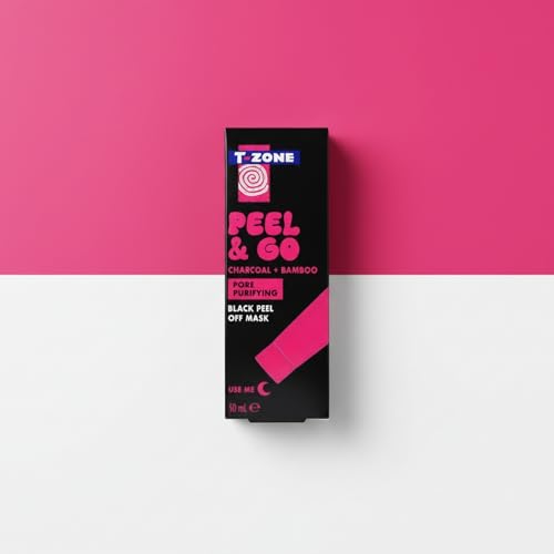 T-Zone Peel & Go Charcoal + Bamboo Black Peel Off Mask (50ml) – Deep Cleansing Blackhead Remover Mask, Unclogs Pores, Removes Impurities, Soothes & Hydrates for a Clearer Complexion - Image 5