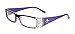 The French, (Bling) Fleur De Lis Women Reading Glasses Adorned with (Clear + Aurora Borealis) Austrian Crystals (Purple) Rectangular