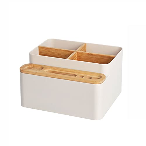 Holz Desktop Organizer, Bambus Tisch Organizer, Schreibtisch Organizer Holz, Schreibtisch Bleistift Bambus Organizer, benutzt für Make up Pinsel Fernbedienung Schere Hautpflegeprodukte Storage Cover