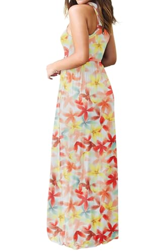Image of DEARCASE Women's Sleeveless Summer Maxi Dress with Pockets,Beach,Vacation