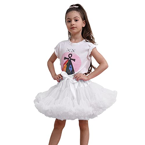 Xinchangshangmao Girl's Petticoat, Baby Girls Soft Tutu Skirt Fluffy Pettiskirt Princess Ballet Dance Skirts White #TOP2