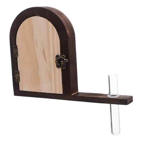 HOMSFOU 童話風木製コンセントカバー とペットの 保護 ソケットカバー試験管花瓶付き 壁掛け植物育成対応 ナーサリーや 部屋用装飾