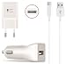 Produktbild 3in1 Auto Ladeset Schnell Ladegerät Netzteil + Kfz-Adapter + 1m USB-C Kabel Schnell Sicher Typ-C Netzstecker Fast Charger weiß kompatibel mit Samsung Galaxy A20 A20e M20 A30 A40 A50 A70 A80 A90