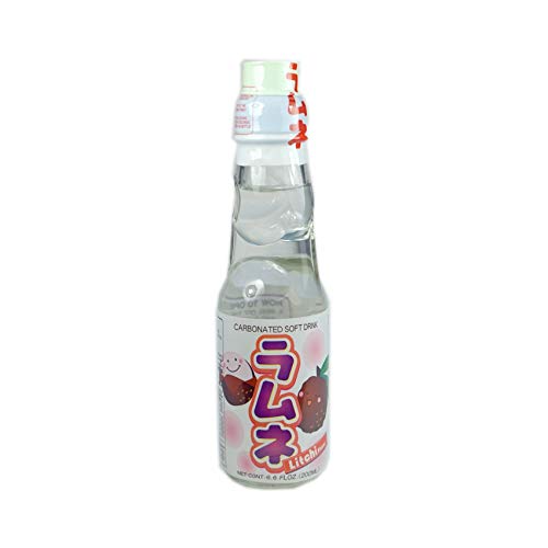 Ramune Japanese Soft Drink Lychee Flavor, 12 oz Bottle