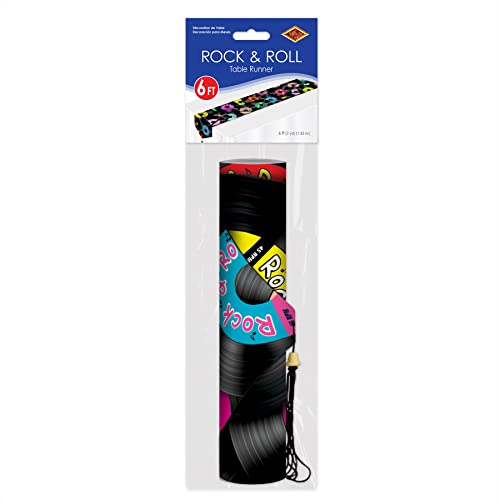 Printed Rock & Roll Table Runner Party Accessory (1 Count) (1/Pkg) #TOP4
