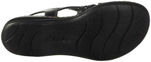 Clarks Womens Leisa Janna Sandal, Black Leather, 10 Us #TOP3
