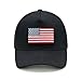 Wodeal American Flag Trucker Hat for Men Women, Adjustable Snapback Mesh USA Flag Baseball Cap Black