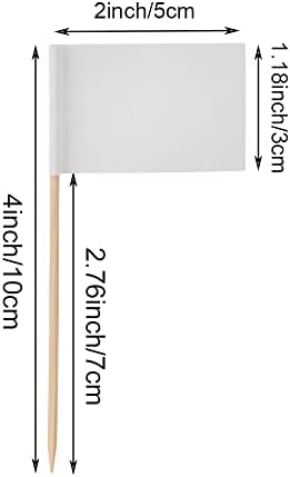 ALINK 100 Pieces Blank Toothpick Flags Food Labels, Fruit Picks for Party Food, Cheese Plate & Cupcake Toppers, Cheese Labels, Fruit Salad Cocktail Sticks Food Supplies (White)
