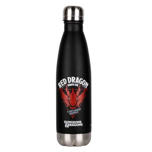 Konix - Konix Dungeons & Dragons Isolierflasche - Edelstahl - 500 ml - Motiv roter Drache - Schwarz - -20%