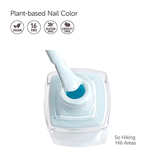 Nailtural Origin Nail Polish, So Hiking Hill Areas, Light Blue Color, Cruelty Free Vegan Plant Based, Lasts 7 Days For Long Durability, Sustainable Non-Toxic Formula, 0.37 Fl Oz #TOP1
