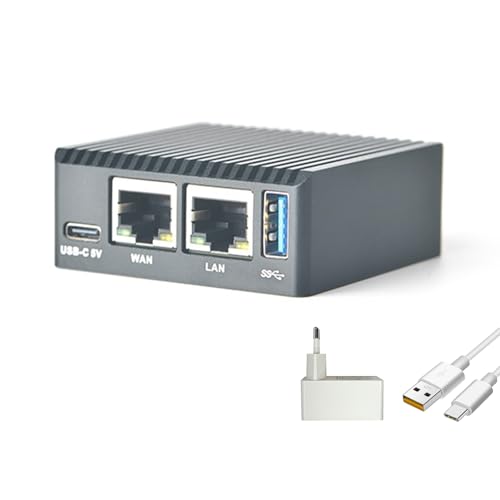 youyeetoo FriendlyElec Nanopi R3S Mini Router, 2 GB LPDDR4X 0/32 GB eMMC, RK3566 Soc, OpenWRT con Dual Gbps Ethernet, per IOT NAS Smart Home Gateway, viaggio portatile (2 + 32 GB, pacchetto con